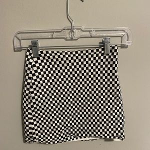 Black and white checkered skirt